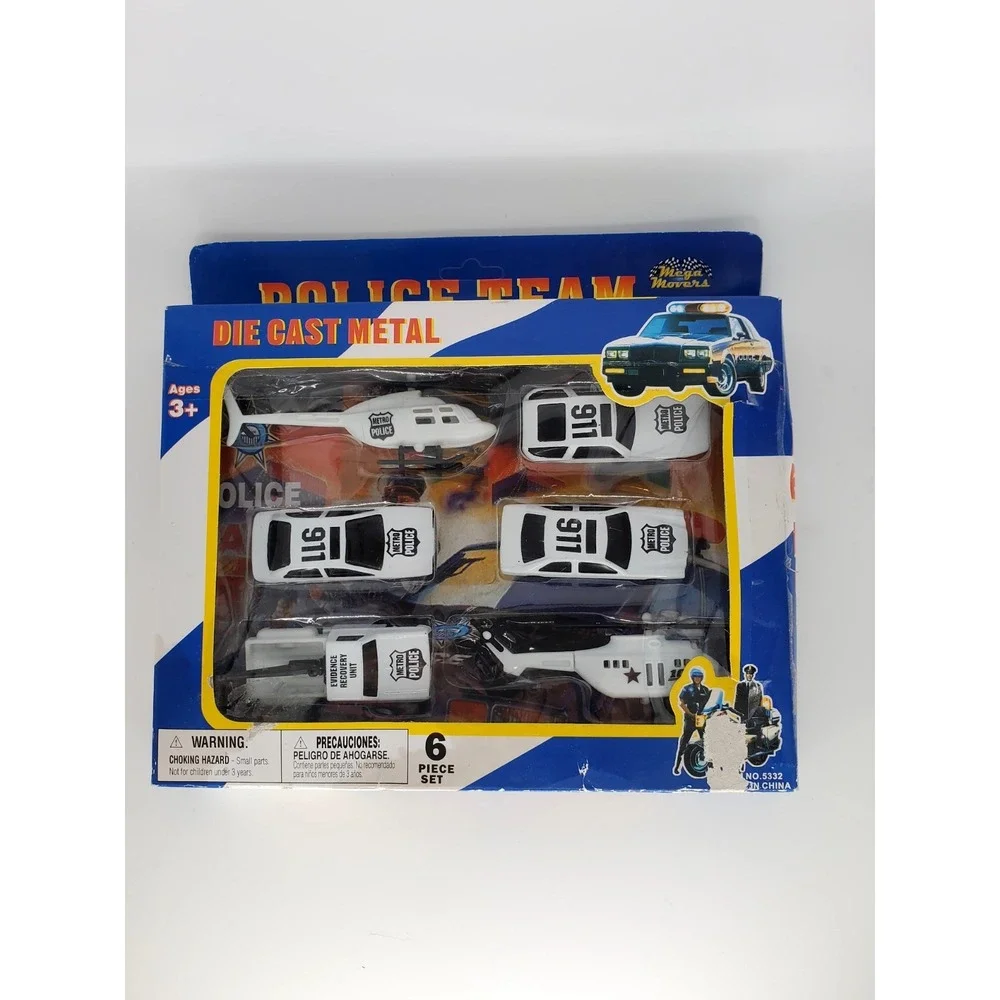 MEGA‎ MOVERS DIE CAST METAL EMERGENCY VEHICLES CAR SET